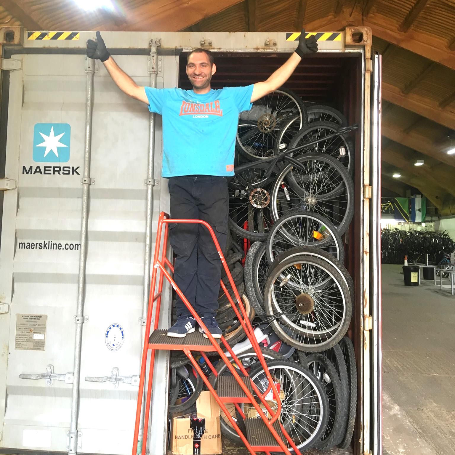 2018 100000 bike to africa
Ryan in warehouse container essex
