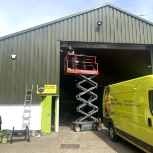 Mark painting the re-cycle warehouse
Essex countryside Bikes donate 