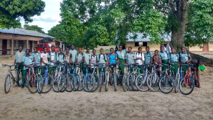 Gambia students cycle to school project re-cycle bikes