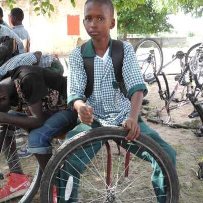 Gambia students cycle to school project re-cycle bikes