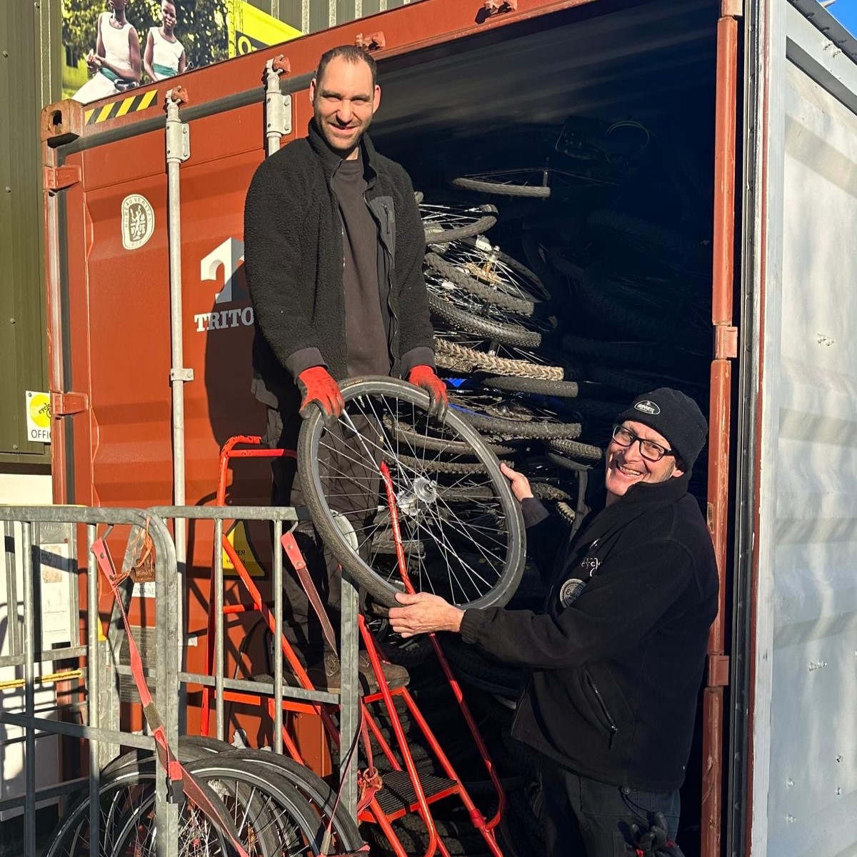 MArk and ~Ryan loading container for Africa Re-Cycle