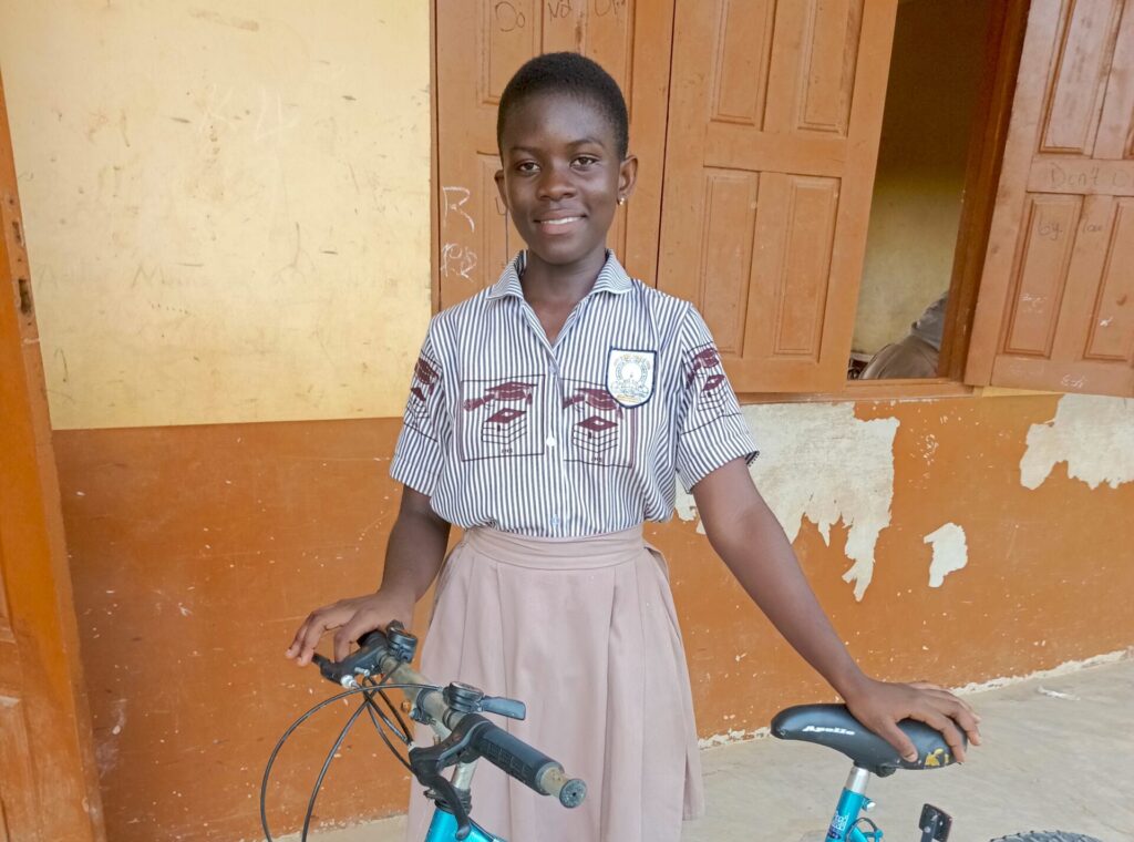 Abena with a Re-Cycle bike - Ghana 2025
