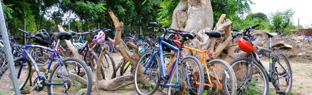 Bikes in Gambia school