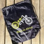 Black Re-Cycle Drawstring Bag 1