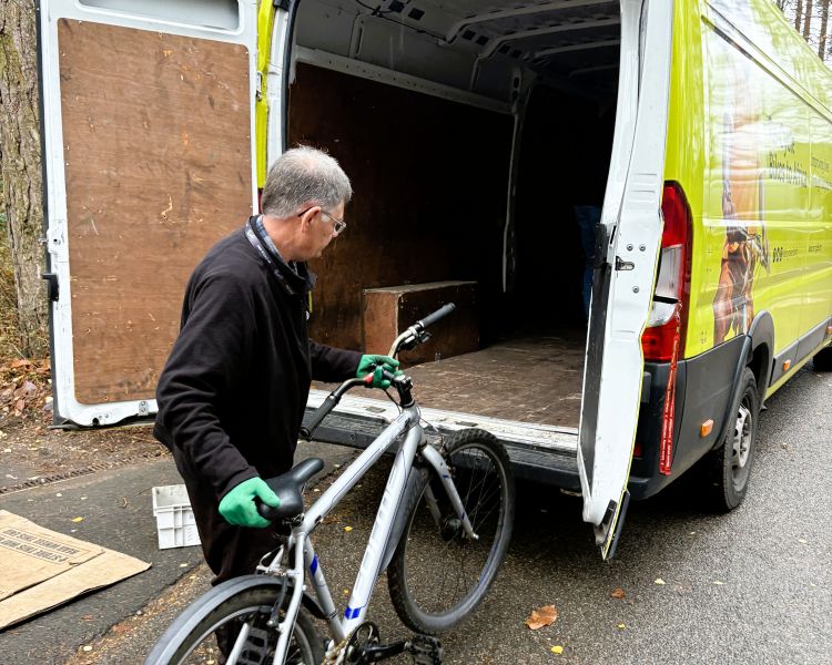 Charity driver collect bikes