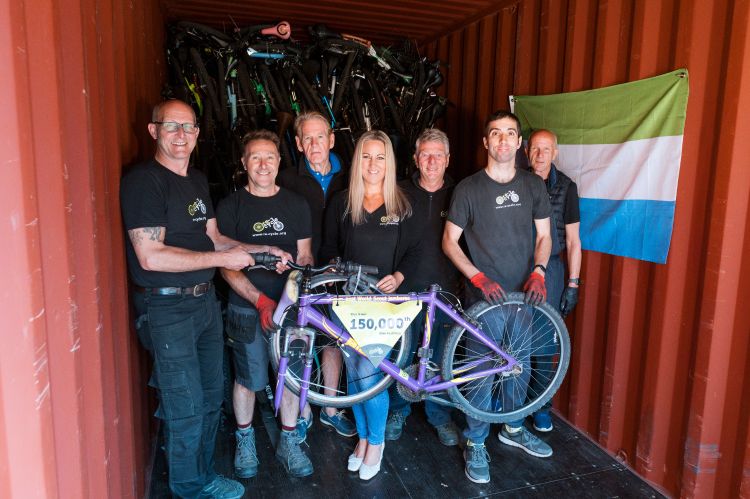 Loading container for Sierra Leone bikes