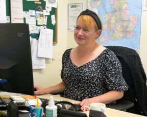 Office volunteer re-cycle bikes