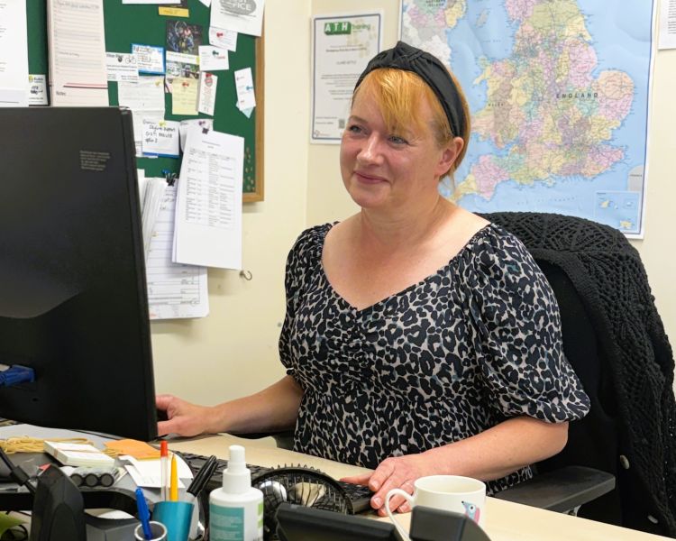 Office volunteer re-cycle bikes