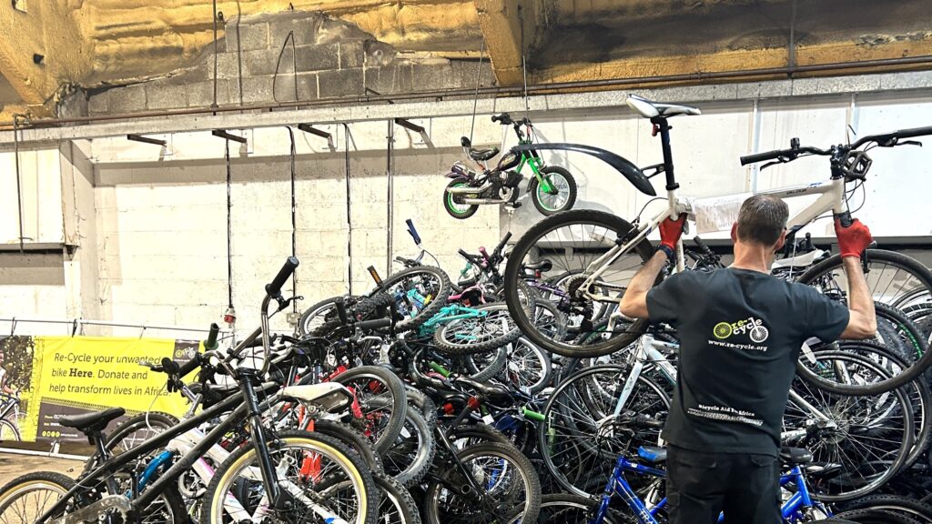 bike loaded warehous charity