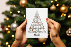 Christmas Bike Tree Charity Christma Card